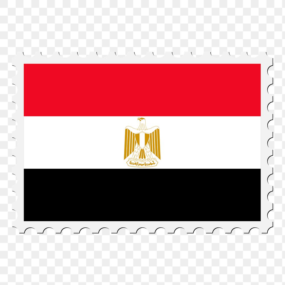Egypt flag png sticker, postage stamp, transparent background. Free public domain CC0 image.