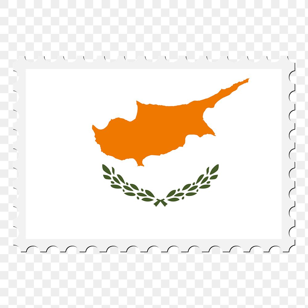 Cyprus flag png sticker, postage stamp, transparent background. Free public domain CC0 image.