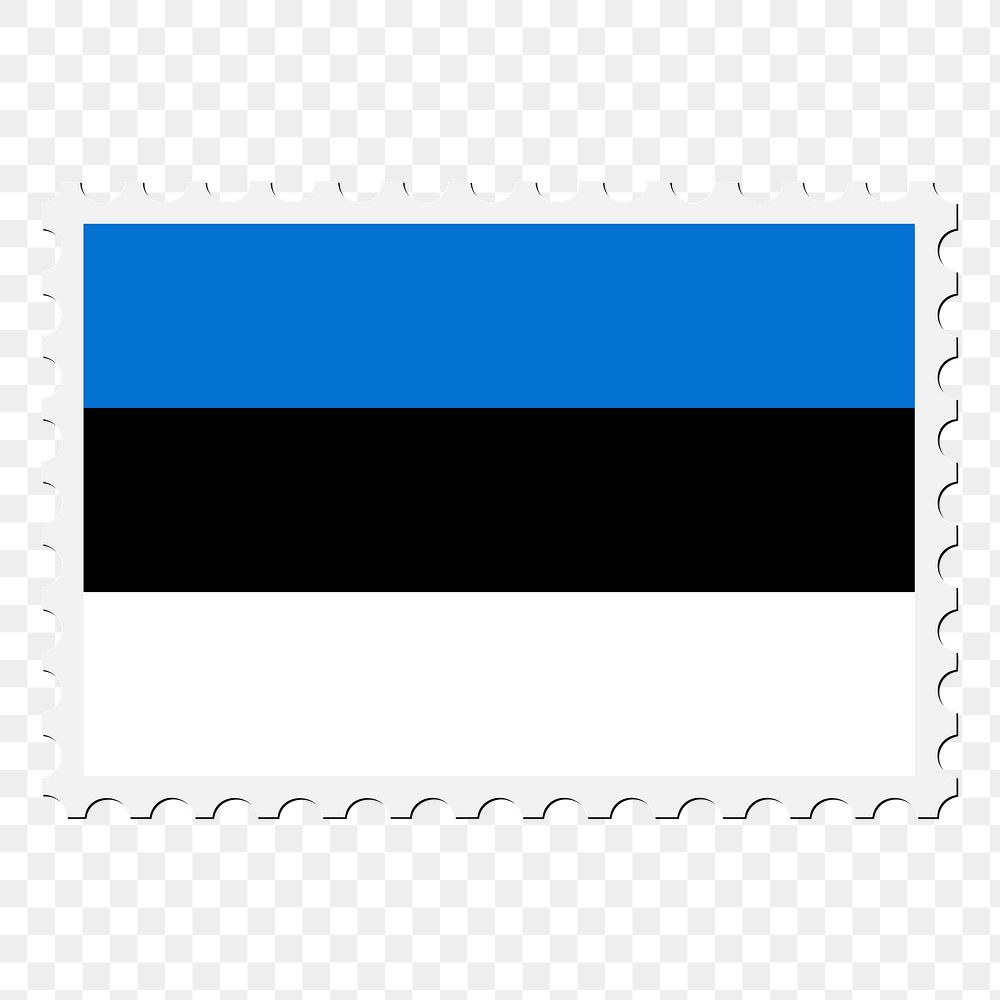 Estonia flag png sticker, postage stamp, transparent background. Free public domain CC0 image.