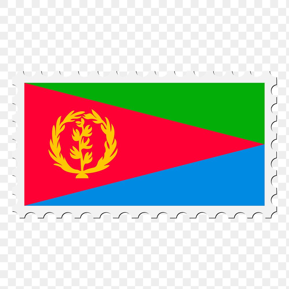 Eritrea flag png sticker, postage stamp, transparent background. Free public domain CC0 image.