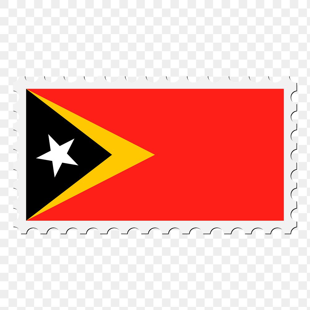 East Timor png flag sticker, postage stamp, transparent background. Free public domain CC0 image.