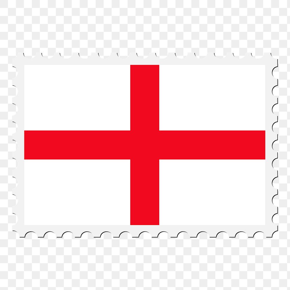 England flag png sticker, postage stamp, transparent background. Free public domain CC0 image.