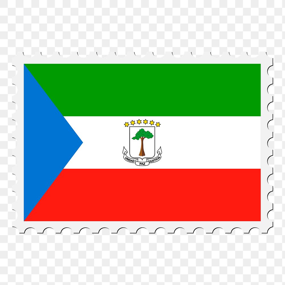 Equatorial Guinea png flag sticker, postage stamp, transparent background. Free public domain CC0 image.