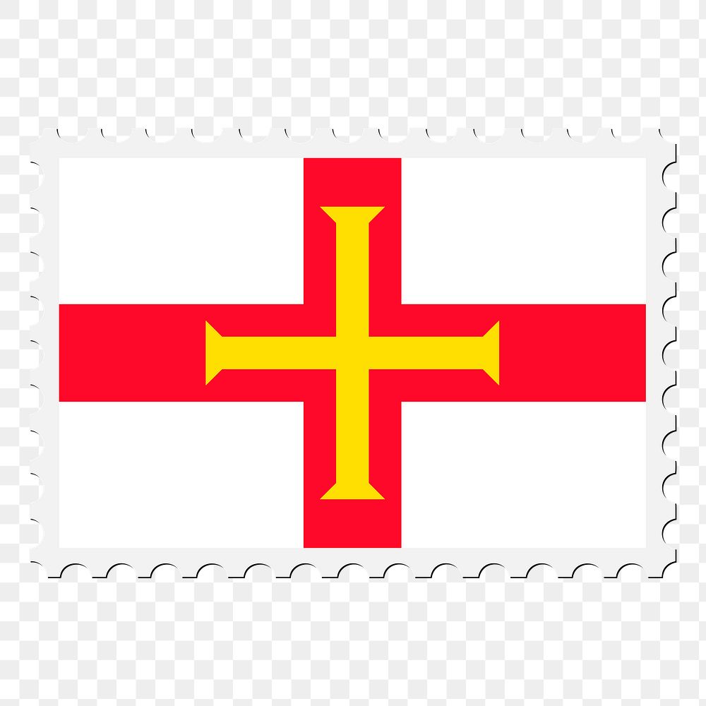 Guernsey flag png sticker, postage stamp, transparent background. Free public domain CC0 image.