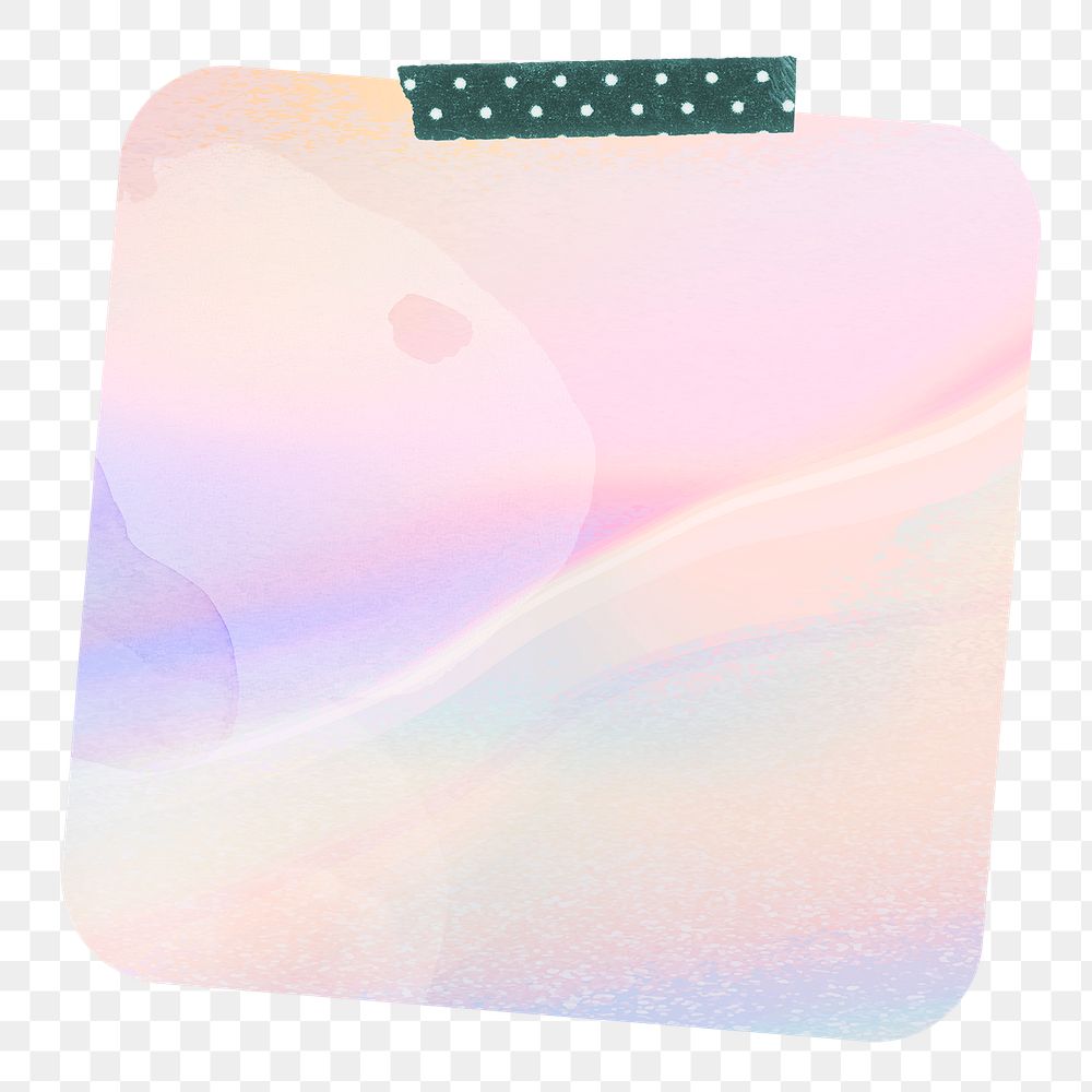 Holographic reminder png with square shape and washi tape design element