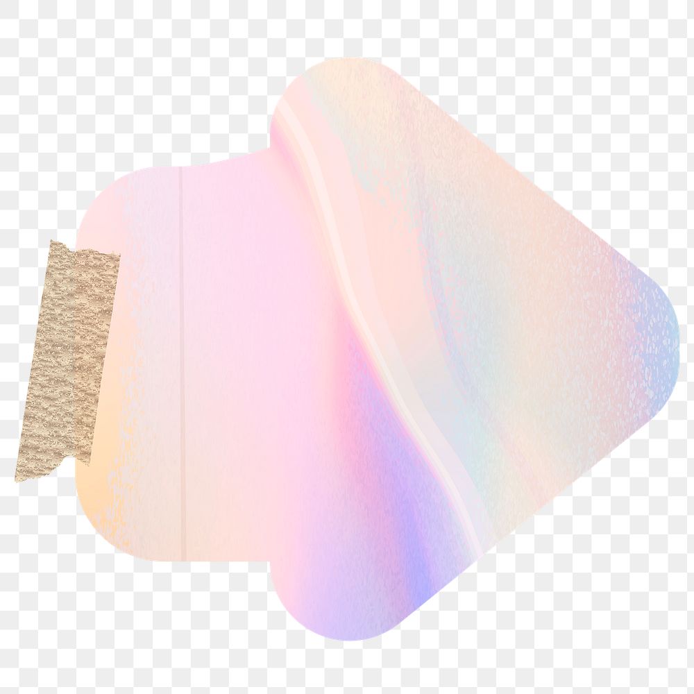 Holographic paper note png with arrow shape and washi tape sticker