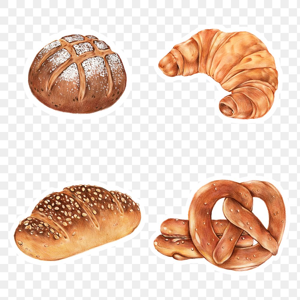 Breads freshly baked png illustration sticker s