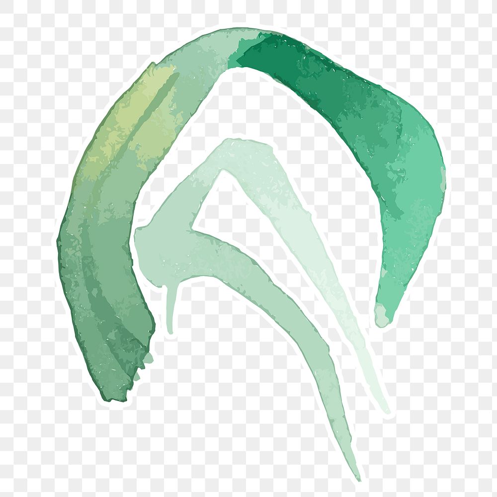 Green leaves transparent png watercolor sticker element