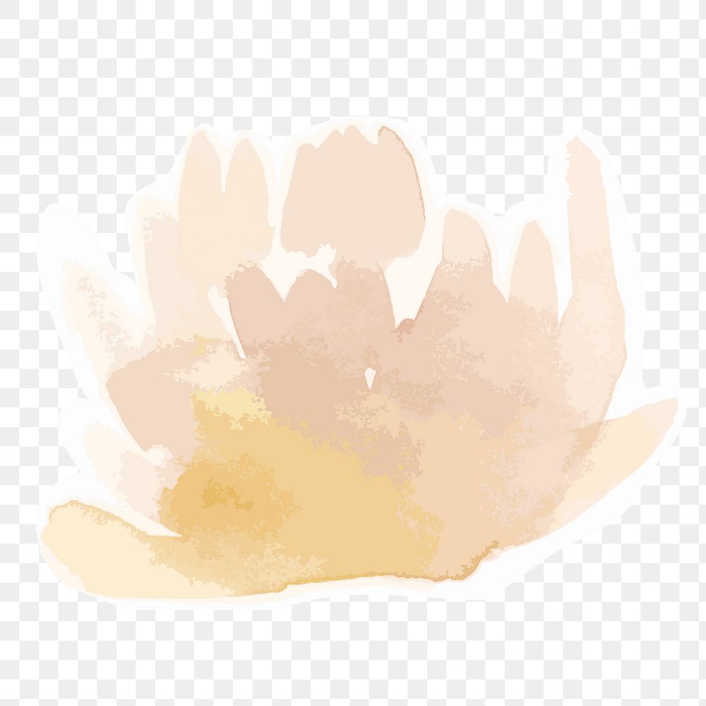 Pastel flower transparent png watercolor sticker