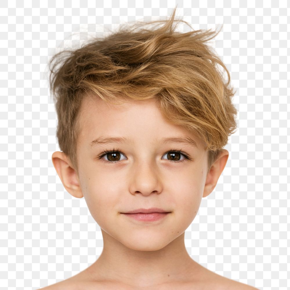 Little boy png transparent, happy smiling face portrait cut out