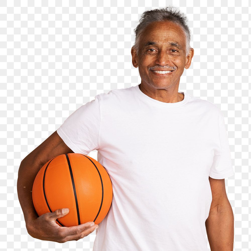 Mixed Indian senior basketball coach mockup
