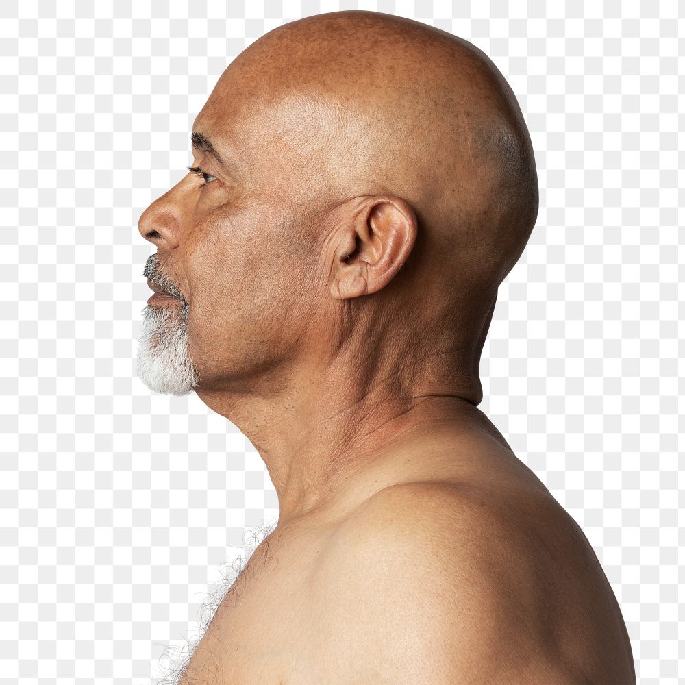 Profile of a senior African American man overlay