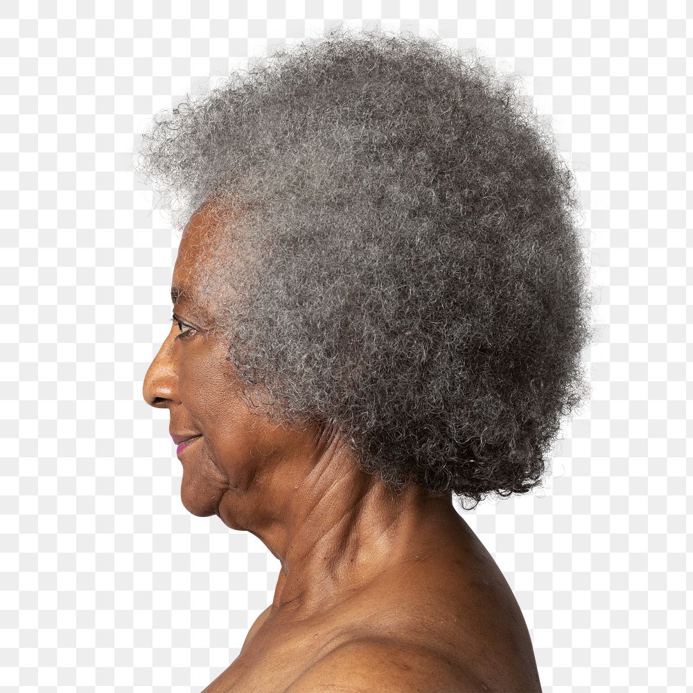 Senior African American woman in profile overlay