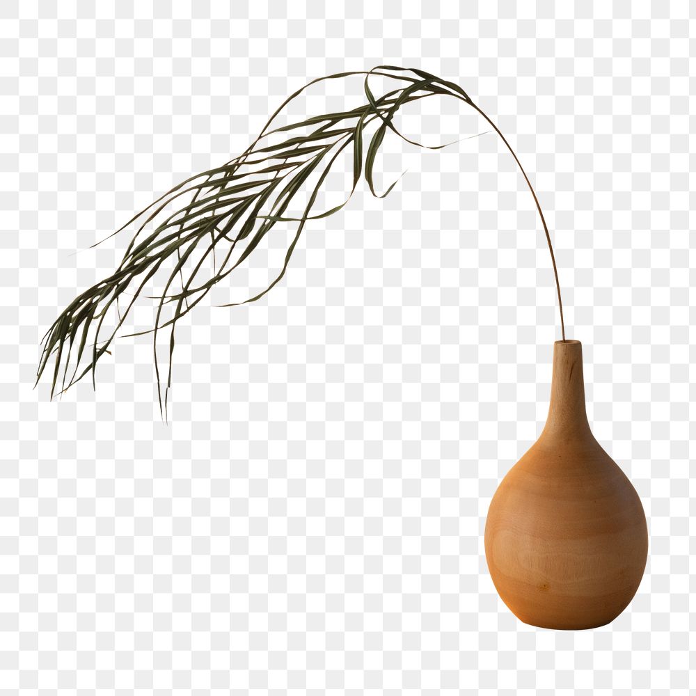 Palm leaf in a brown vase mockup
