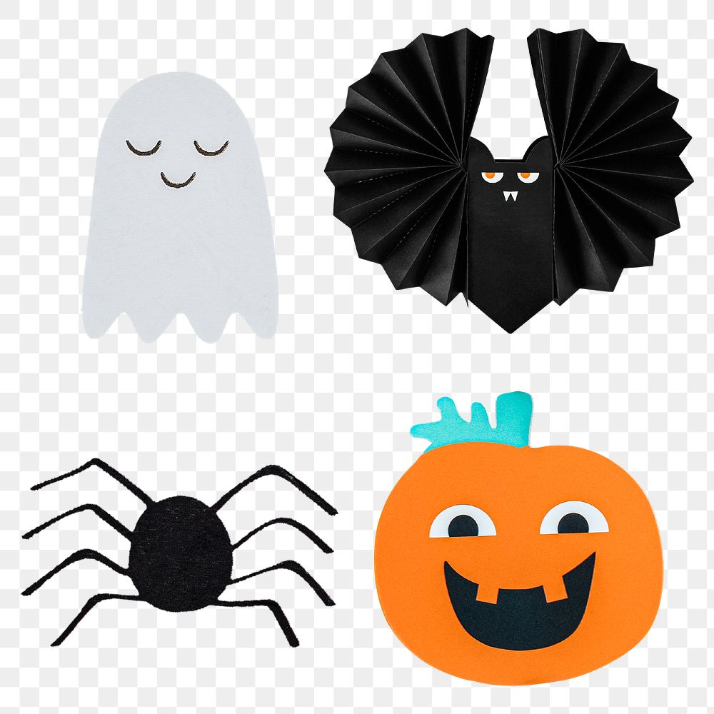 Cute Halloween sticker collection design elements 