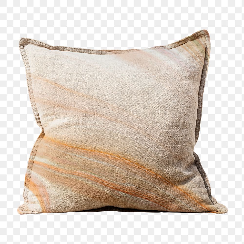 Pillow cushion png mockup in marble prints interior design