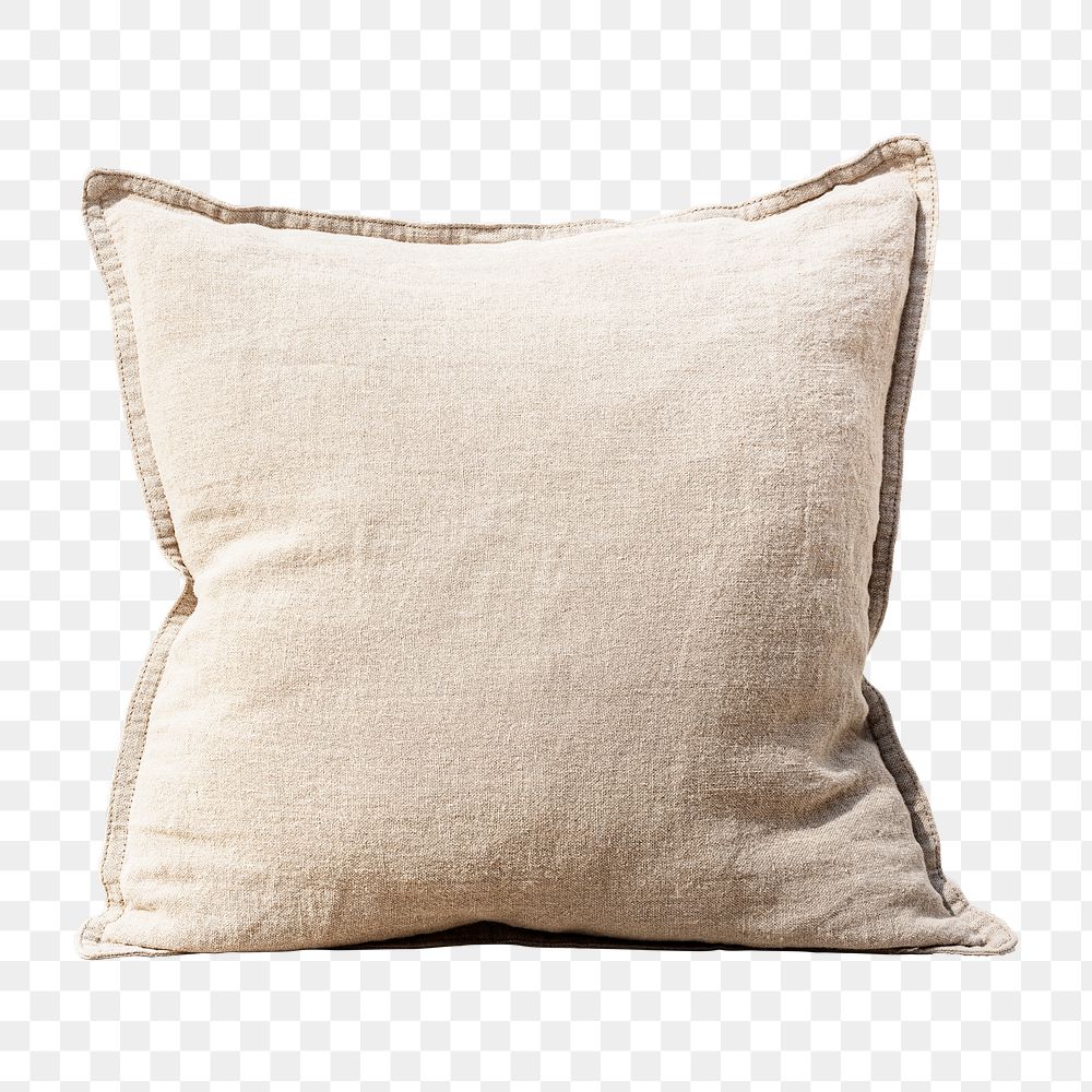 Beige pillow cushion png mockup