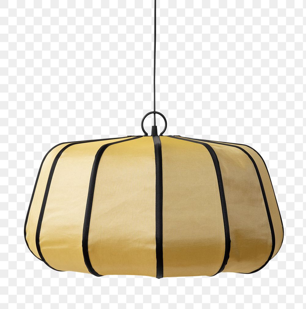Gold fabric pendant png mockup light fixture