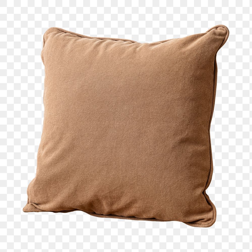 Brown pillow cushion png mockup
