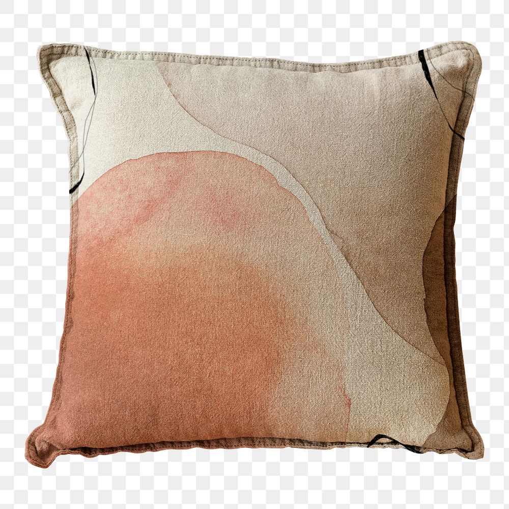 Pillow cushion png mockup in marble prints interior design