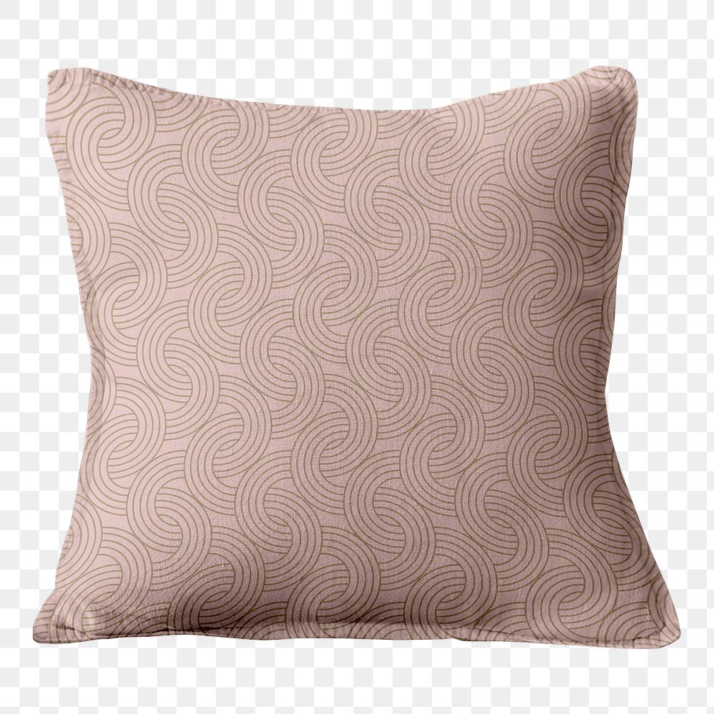 Patterned pillow cushion png mockup