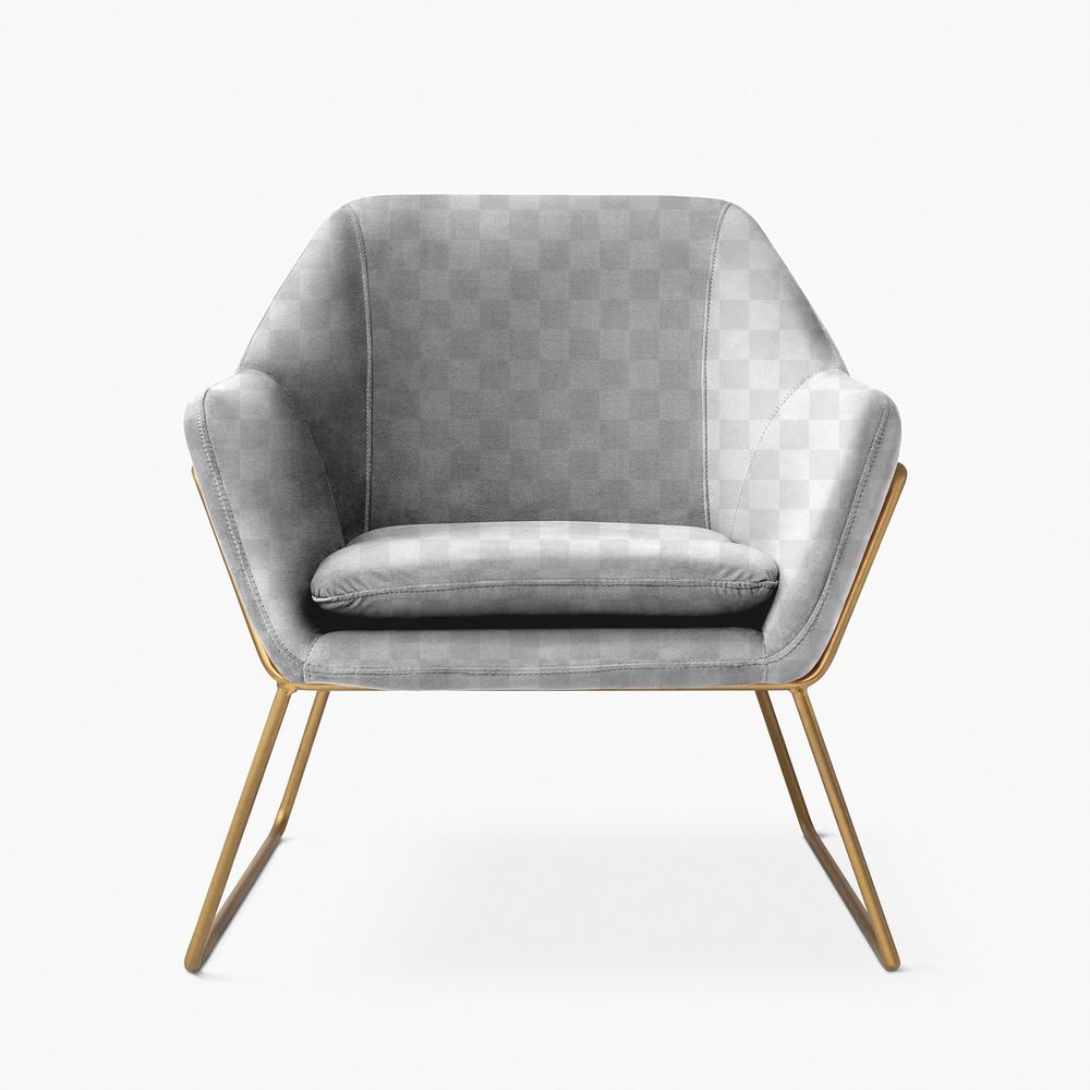 Luxury velvet png mockup chair 