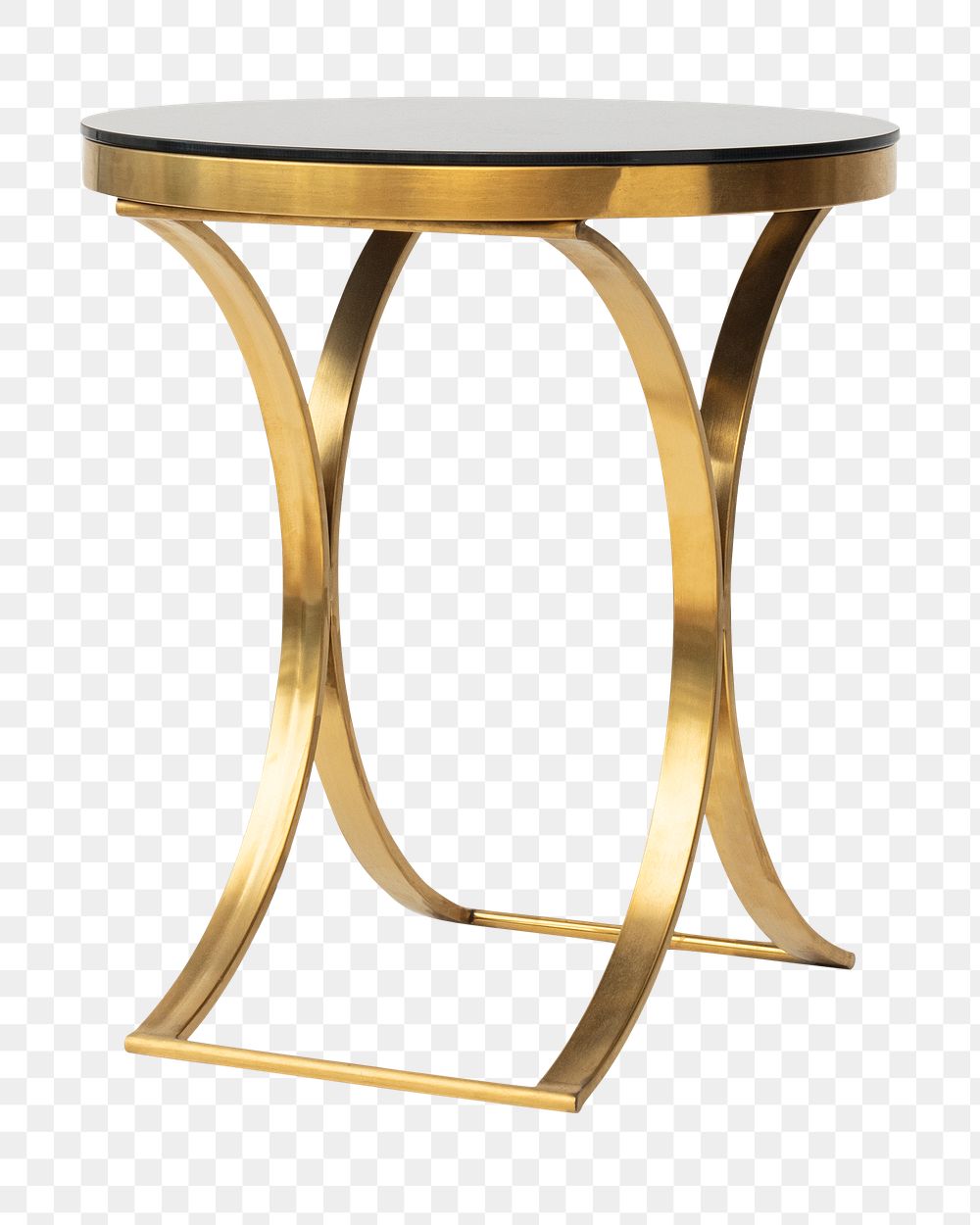 Fancy side table png mockup in brass and marble