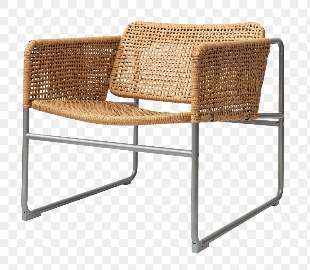 Rattan modern chair png mockup