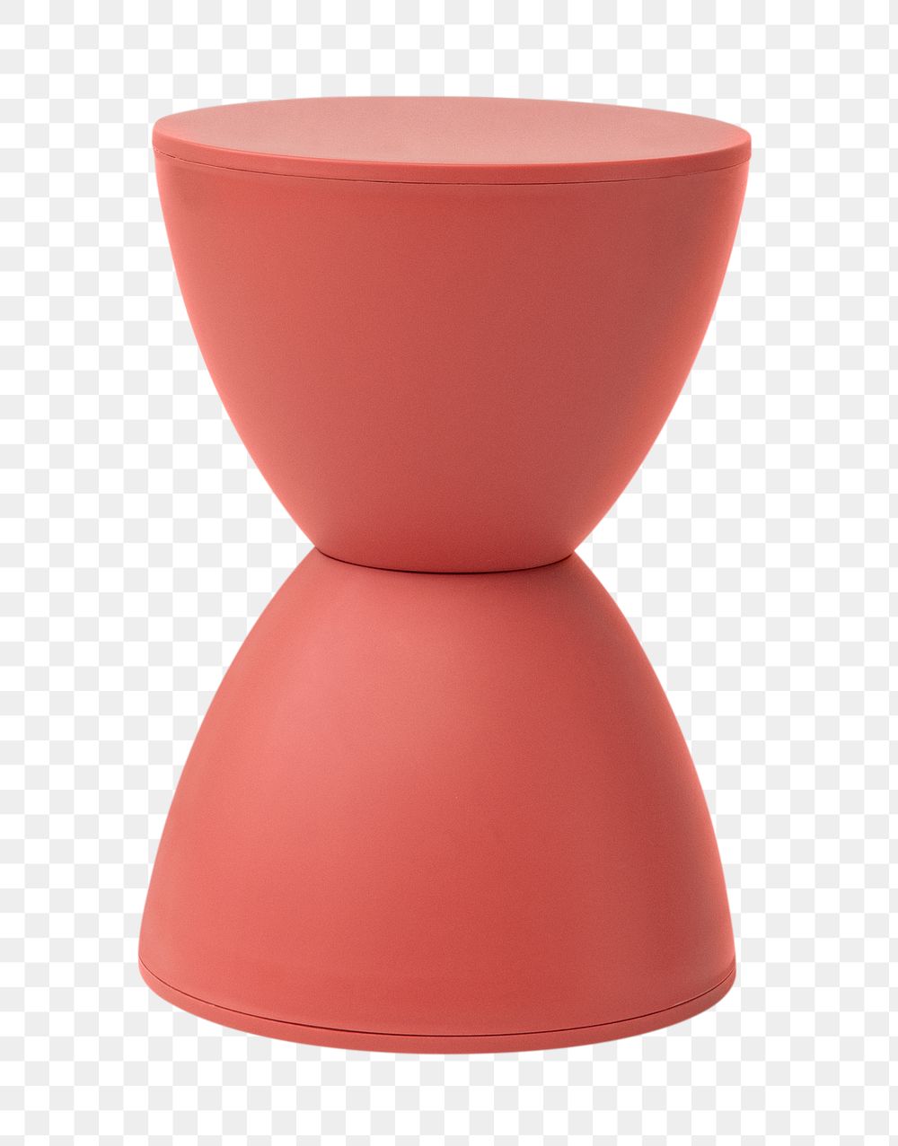 Modern shape stool png mockup in red