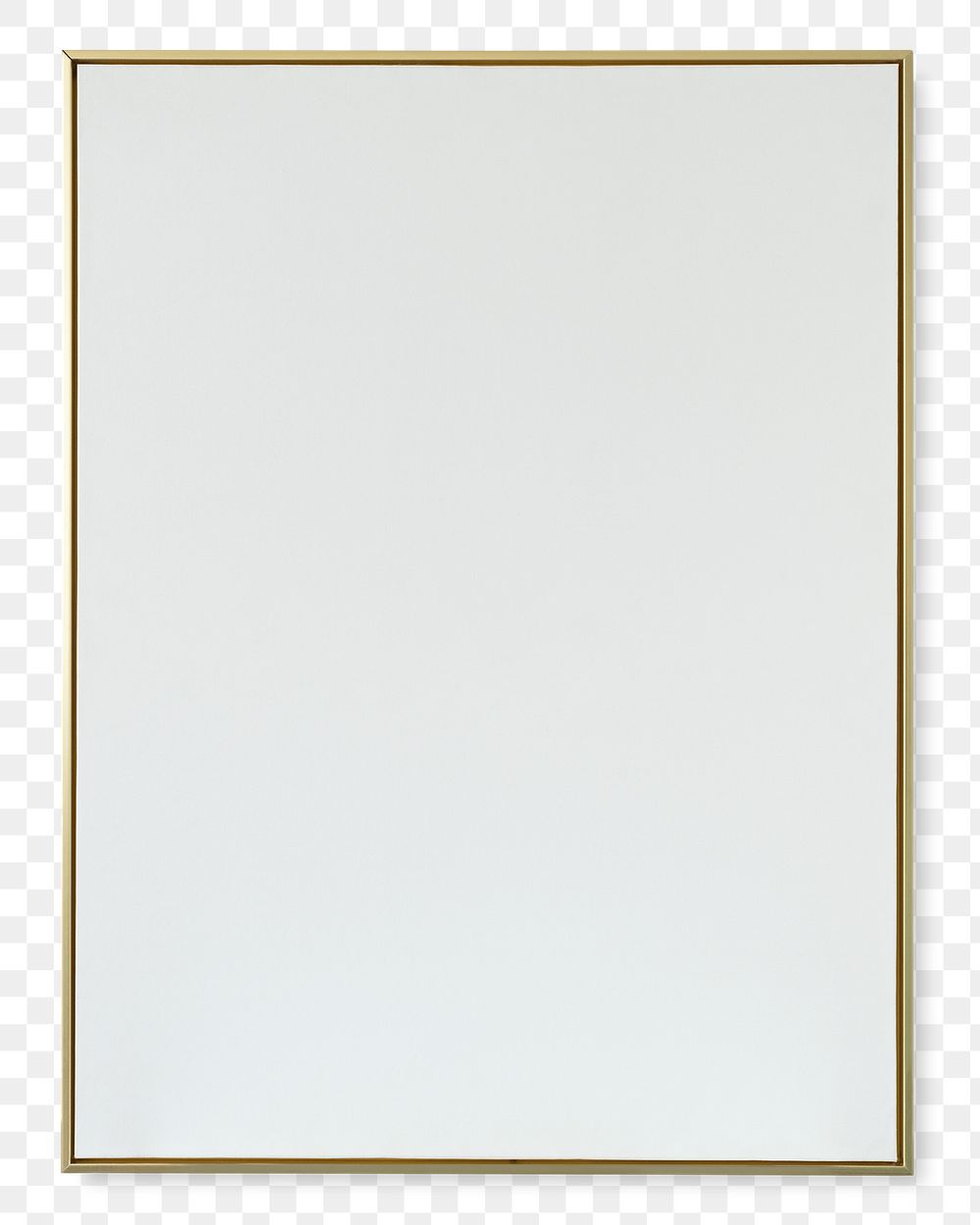 Thin gold frame png mockup with design space