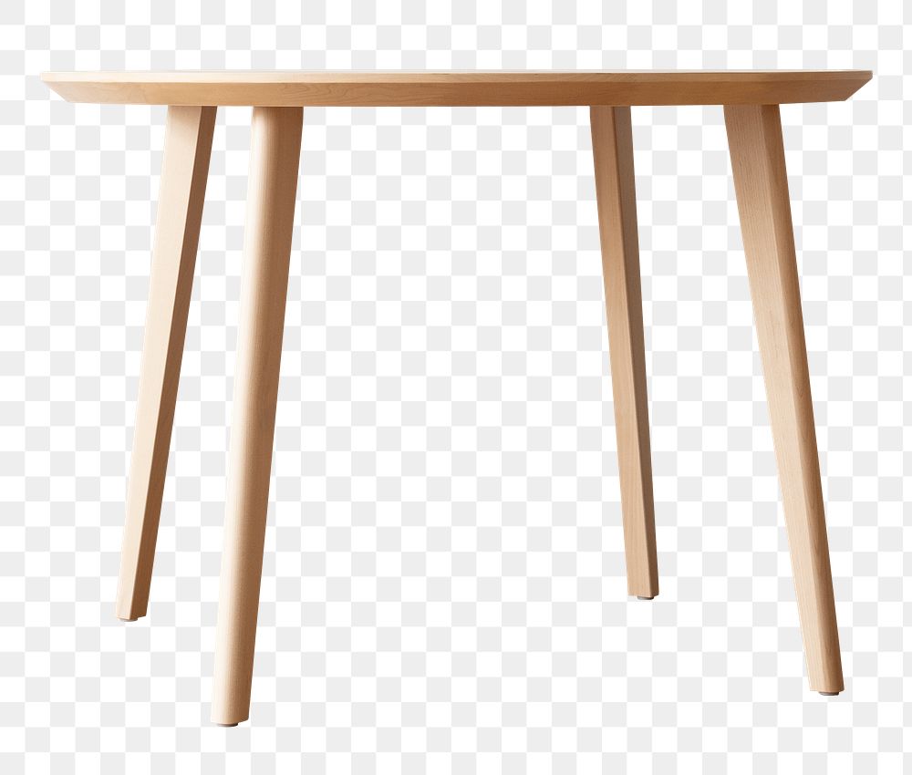Modern wooden table png mockup interior design