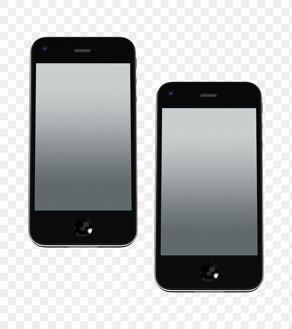 Cellphone screen mockups transparent png