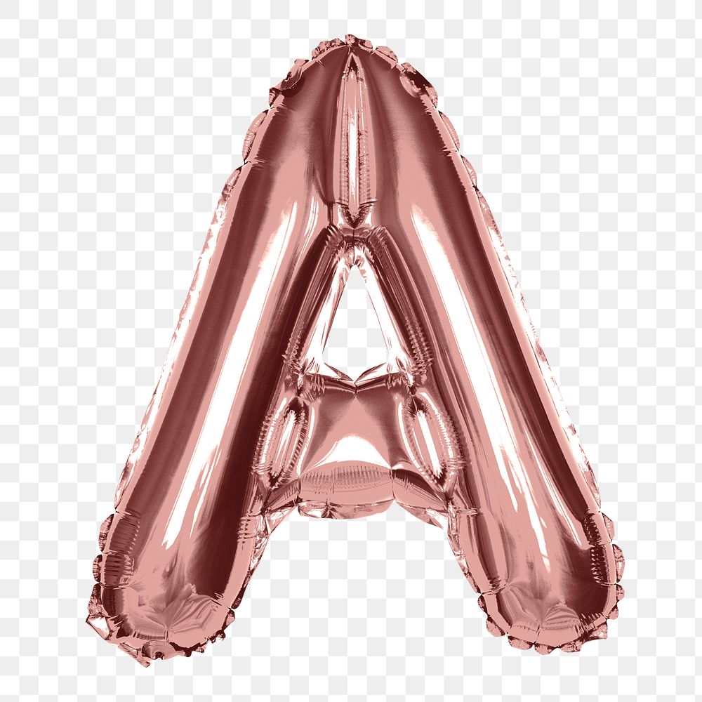 Pink A balloon png clipart, alphabet letter, transparent background