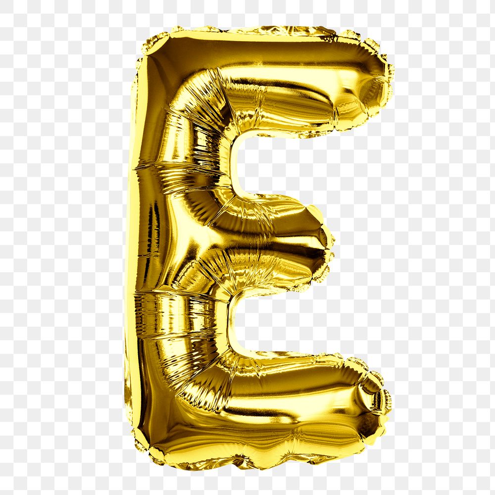 E alphabet balloon png sticker, party letter, transparent background
