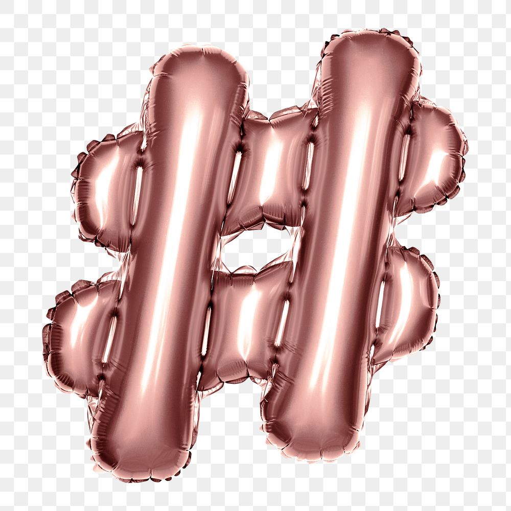 Hashtag symbol png clipart, pink design on transparent background