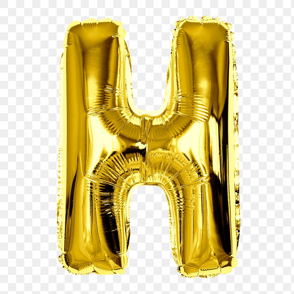 H alphabet balloon png sticker, party letter, transparent background