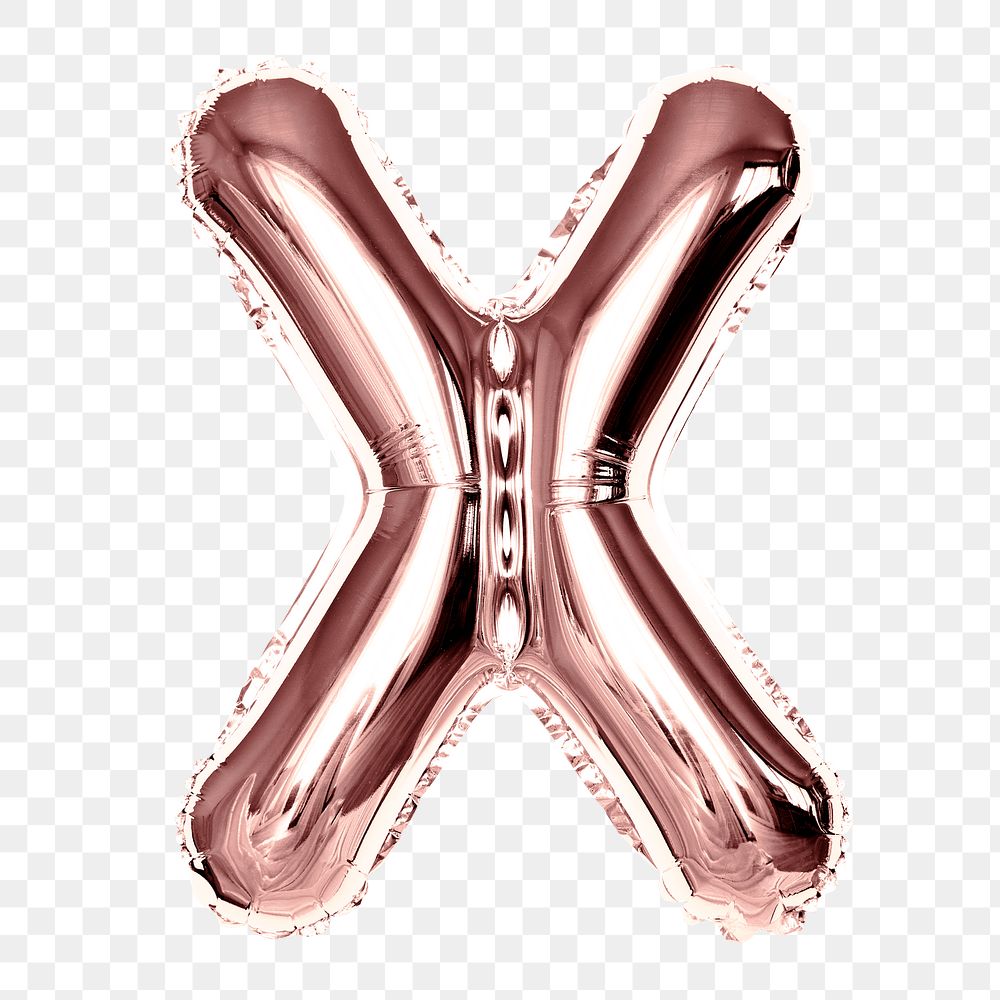 X alphabet balloon png sticker, party letter, transparent background