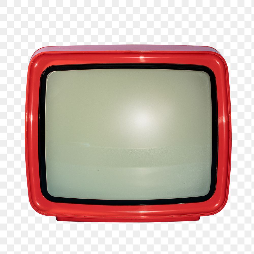 Retro red television transparent png