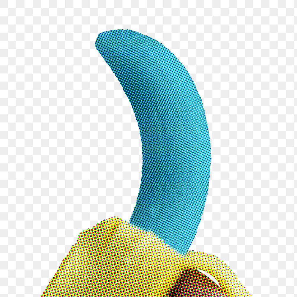 Blue peeled banana design element
