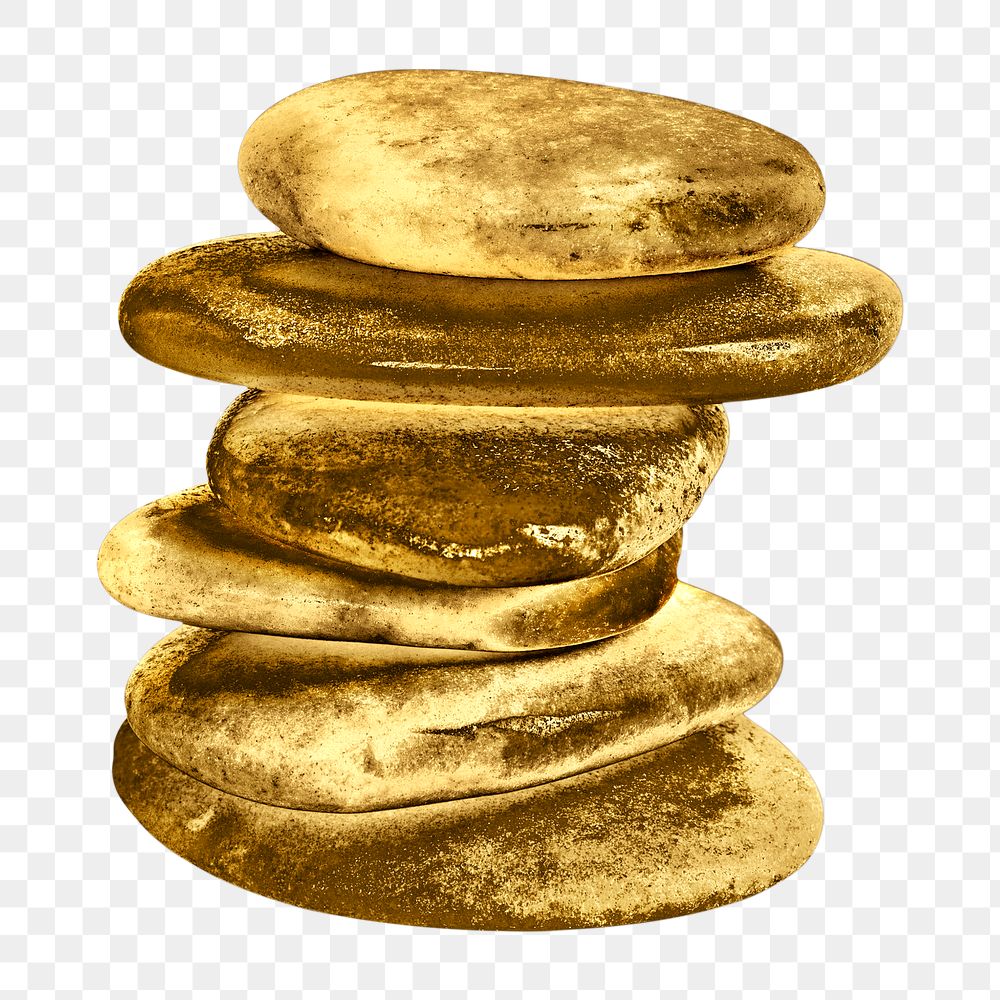 Gold stacked stone design element