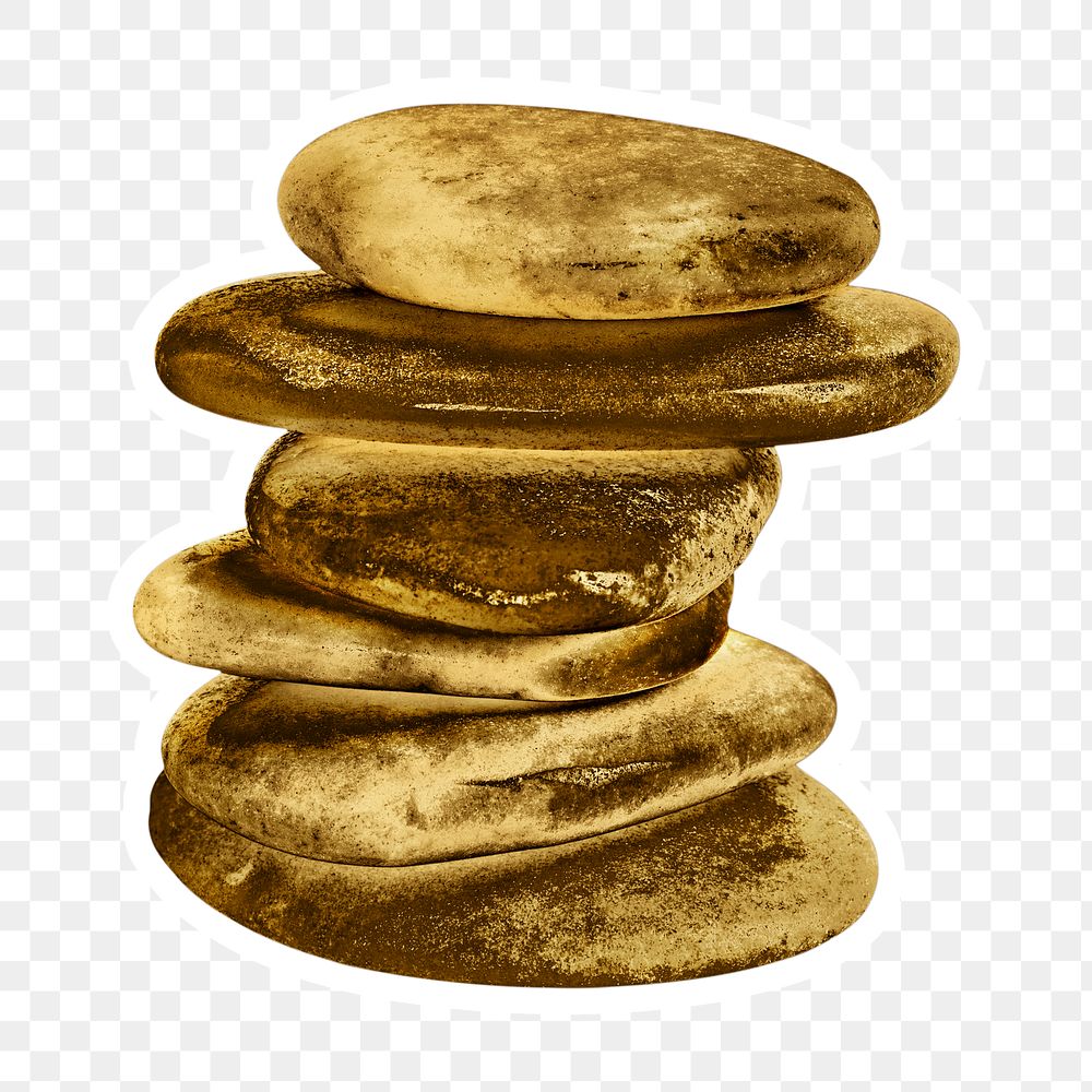 Gold stacked stone sticker design element