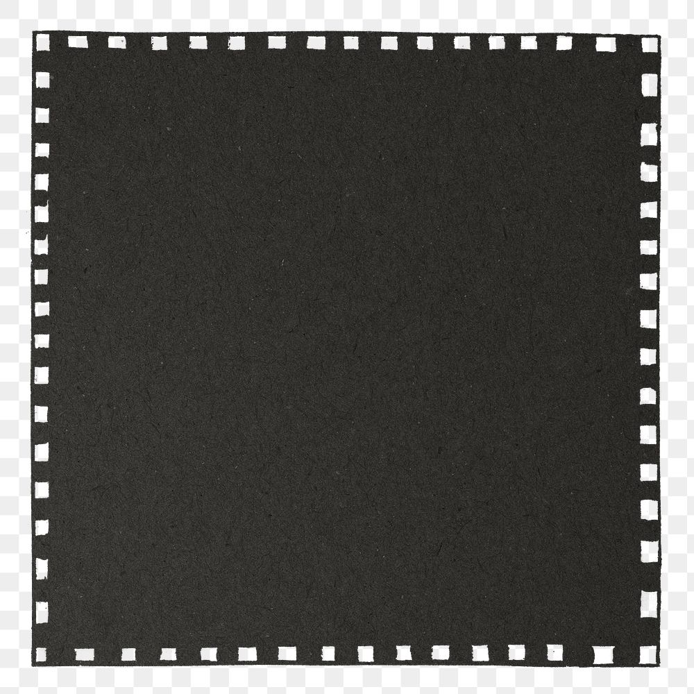 Black and white square frame transparent png