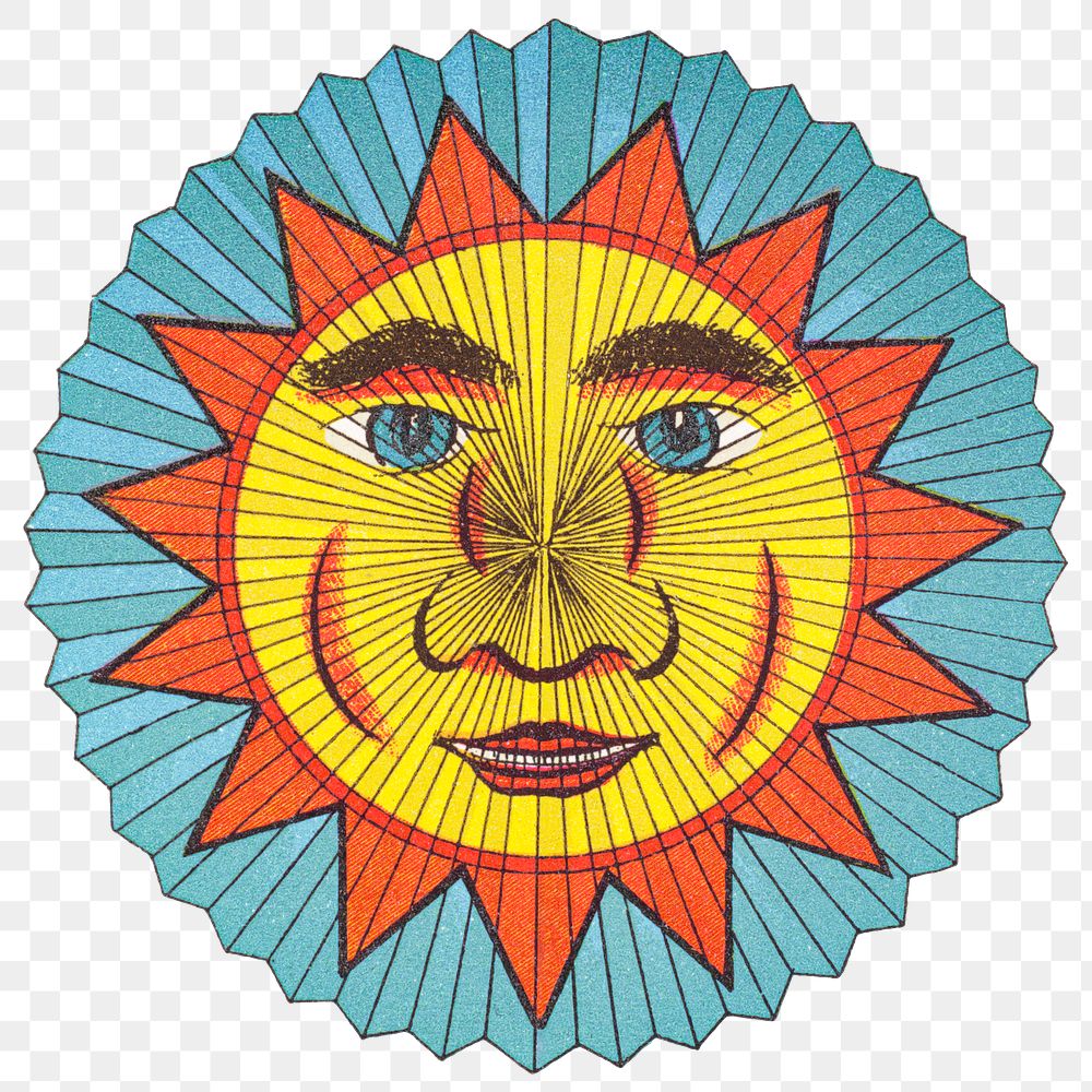 Celestial sun facepaper lantern with ray design element