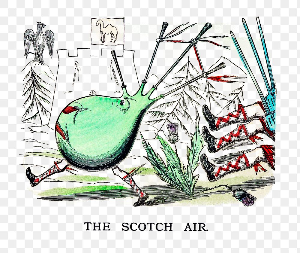 PNG Drawing of the Scotch air, transparent background