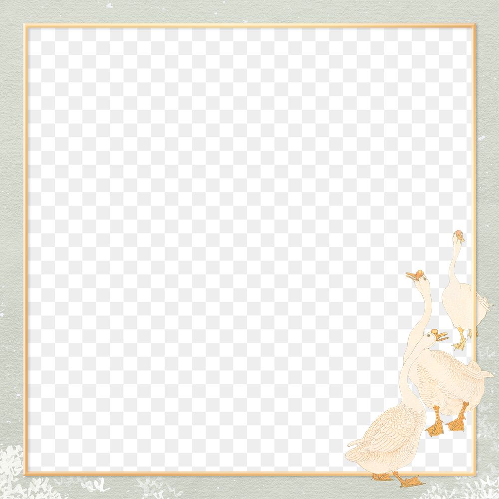 White geese frame design element 