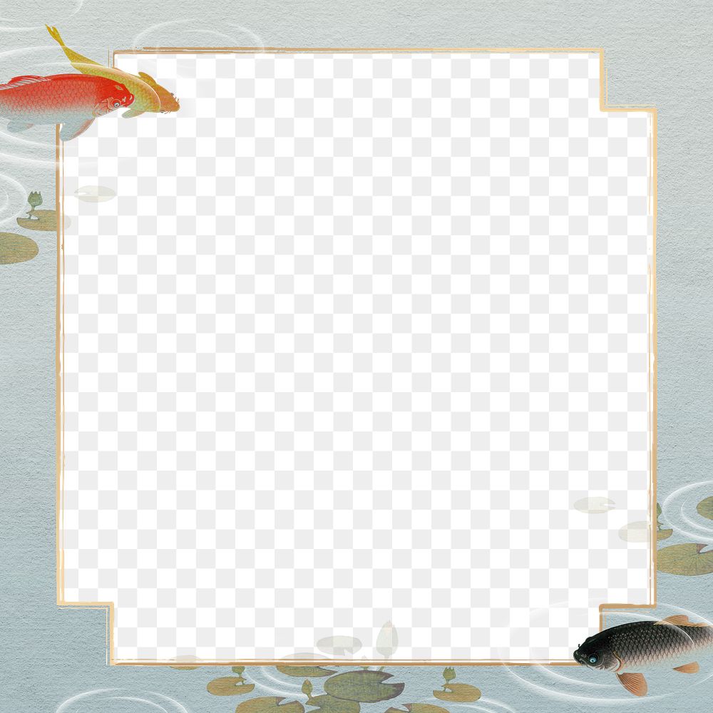 Koi fish frame design element 