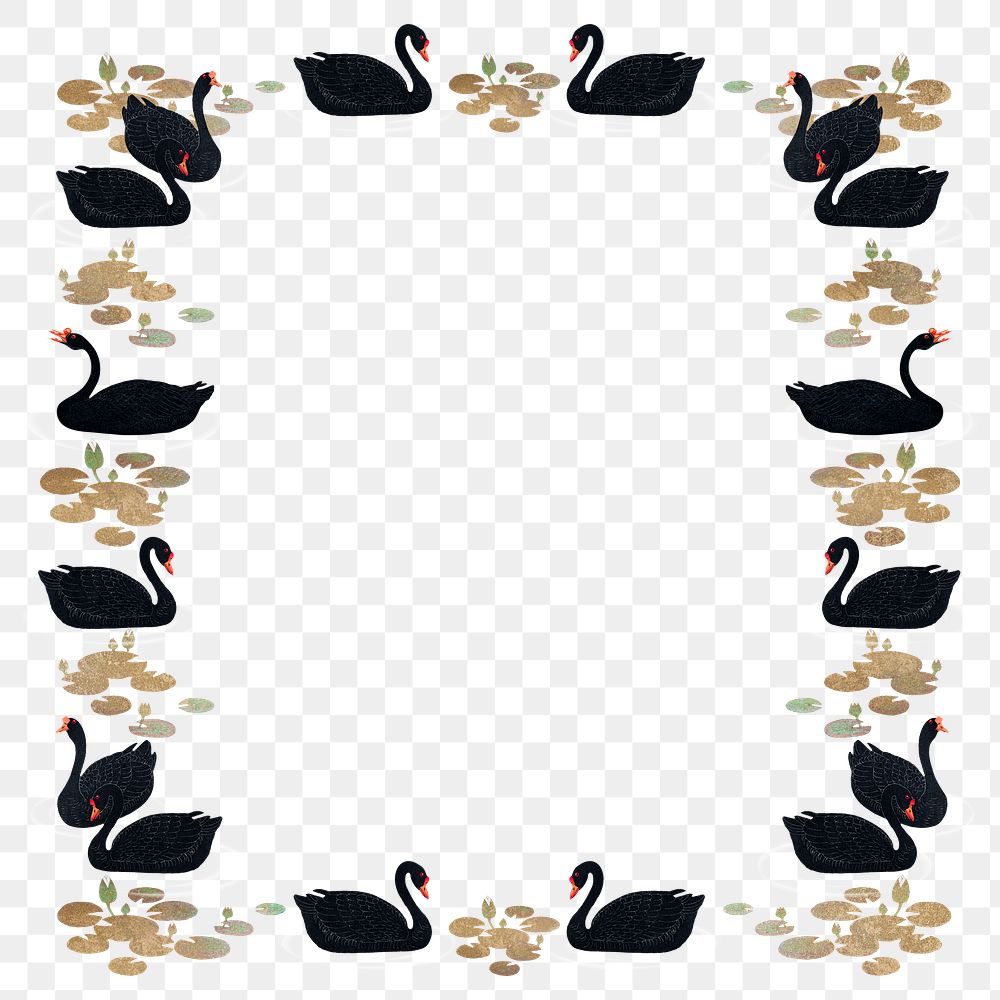 Black geese frame vintage illustration 