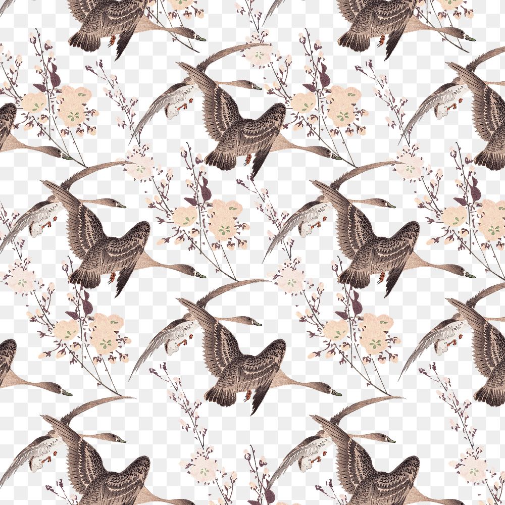 Cherry blossom and flying geese pattern design element illustration