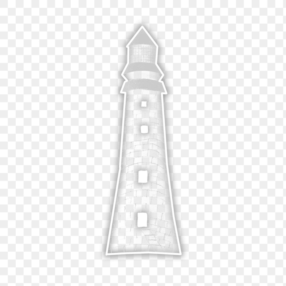 Eddystone Lighthouse white neon light vintage illustration transparent png