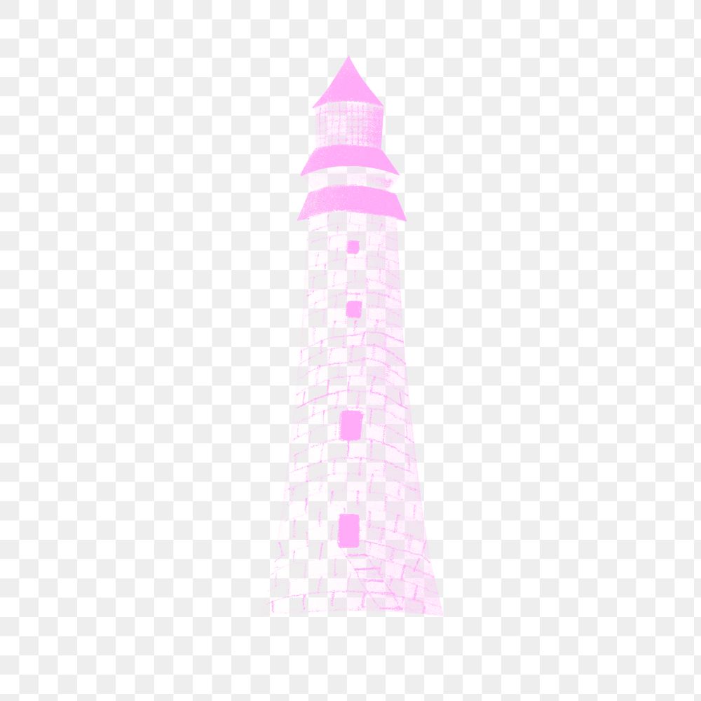 Eddystone Lighthouse in pink vintage illustration transparent png